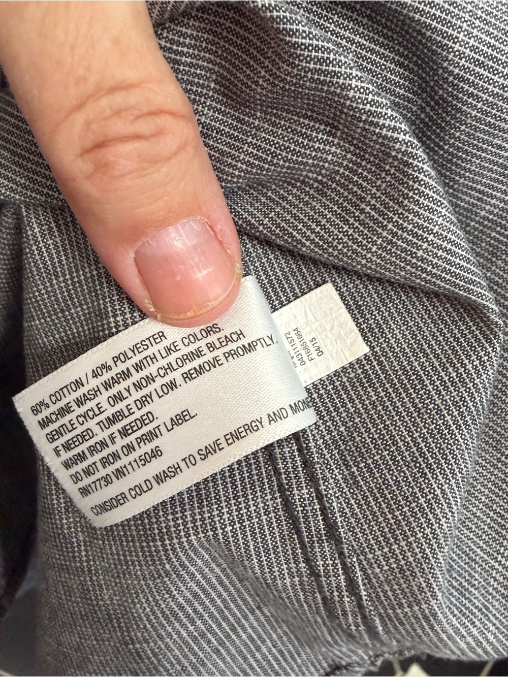Vintage Mossimo Supply Co. Men's Charcoal Gray Long-Sleeve Button-Down size L - Picture 6 of 7
